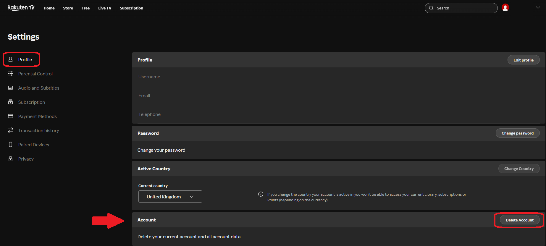 How can I delete my Rakuten Global account ? – Rakuten TV Help Centre